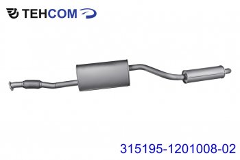 9 399 р. Глушитель УАЗ-315195 Хантер дв.ЗМЗ-409 ЕВРО-4,5 с резонатором НО ТЕХКОМ ТЕХКОМ 315195-1201008-02  с доставкой в г. Майкоп. Увеличить фотографию 1