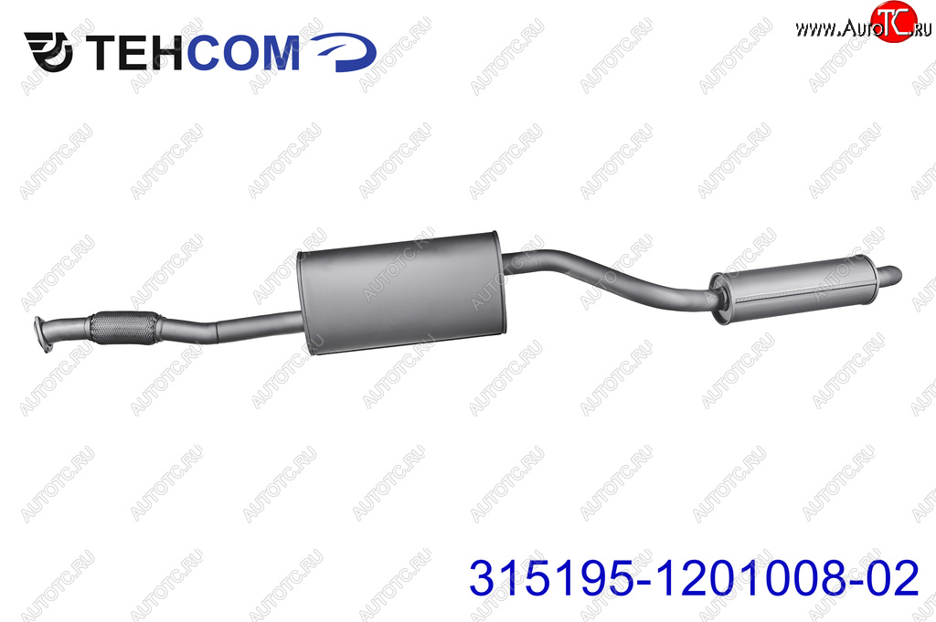 9 399 р. Глушитель УАЗ-315195 Хантер дв.ЗМЗ-409 ЕВРО-4,5 с резонатором НО ТЕХКОМ ТЕХКОМ 315195-1201008-02  с доставкой в г. Майкоп