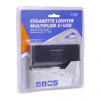 349 р. Разветвитель прикуривателя 3-х гнездовой 12V 1USB черный NOVA BRIGHT NOVA BRIGHT 31858  с доставкой в г. Майкоп. Увеличить фотографию 1