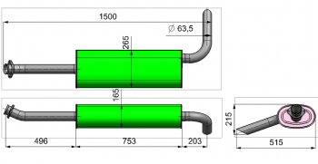 4 999 р. Глушитель ГАЗ-3302,3221 дв.CUMMINS 2.8,УМЗ-4216 ЕВРО-4 выход боковой усиленный ТЕХКОМ ТЕХКОМ 3221-1201008-51  с доставкой в г. Майкоп. Увеличить фотографию 2