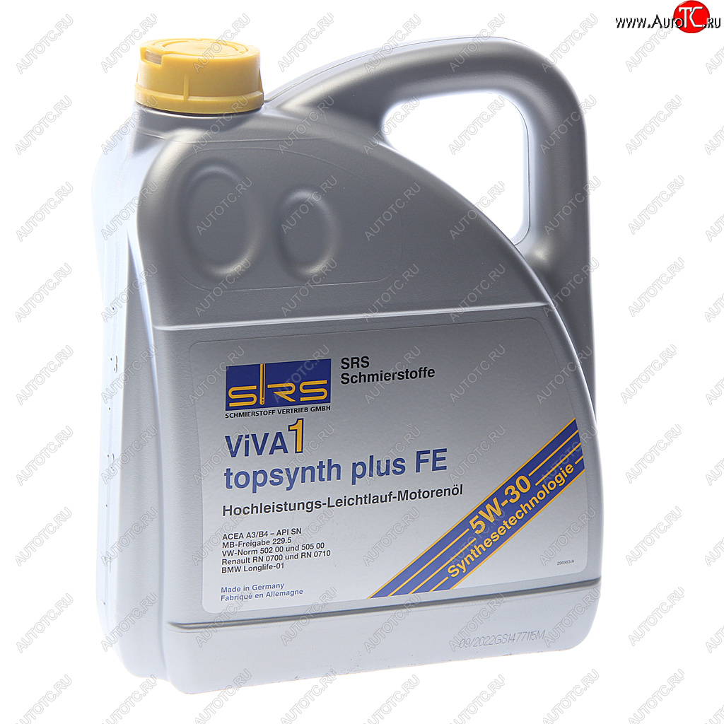 5 549 р. Масло моторное VIVA 1 TOPSYNTH Plus FE 5W30 синт.4л SRS SRS 32917  с доставкой в г. Майкоп