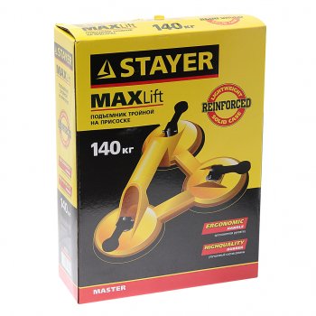 1 369 р. Стеклодомкрат с 3 захватами 120мм 140кг STAYER STAYER 33718-3  с доставкой в г. Майкоп. Увеличить фотографию 2