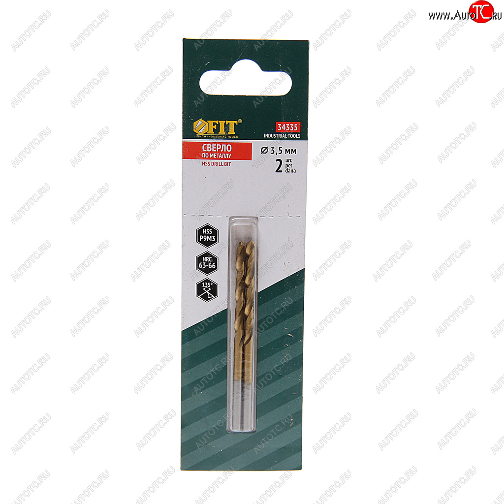 169 р. Сверло по металлу 3.5х70мм HSS (2шт.) Titanium FIT FIT 34335  с доставкой в г. Майкоп