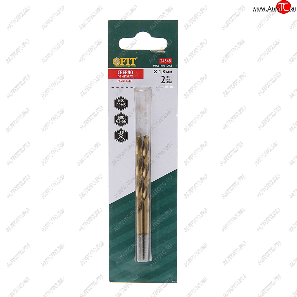 250 р. Сверло по металлу 4.8х86мм HSS (2шт.) Titanium FIT FIT 34348  с доставкой в г. Майкоп