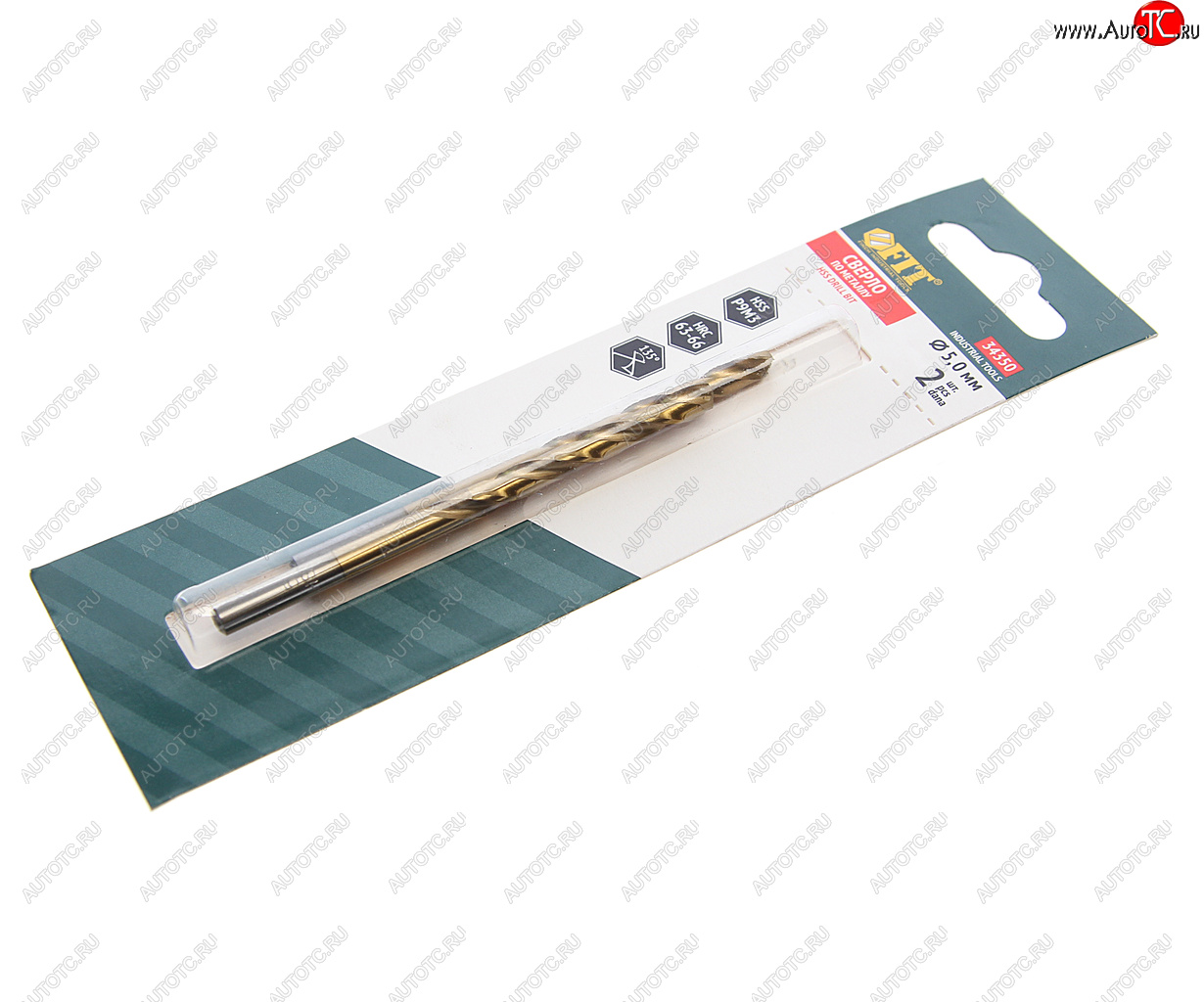 258 р. Сверло по металлу 5.0х86мм HSS Titanium (2шт.) FIT FIT 34350  с доставкой в г. Майкоп