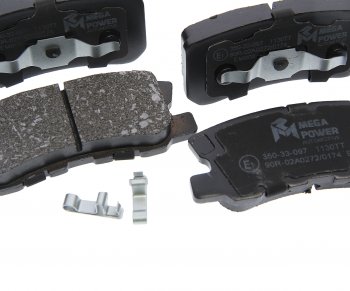 1 029 р. Колодки тормозные задние (4шт.) MEGAPOWER Mitsubishi Pajero 4 V90 дорестайлинг (2006-2011)  с доставкой в г. Майкоп. Увеличить фотографию 2