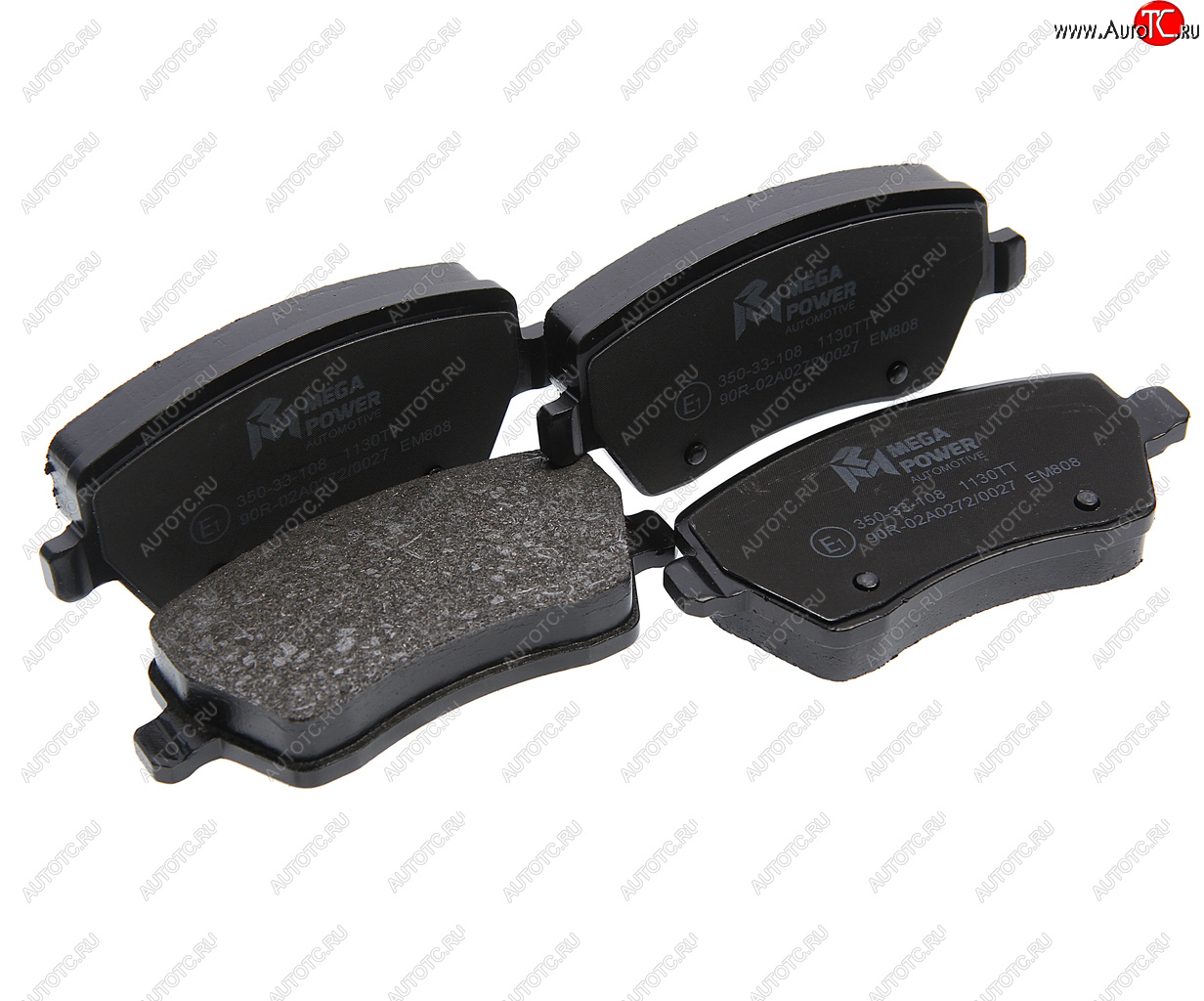 1 179 р. Колодки тормозные NISSAN Micra (03-),Note (E11) (06-) RENAULT Clio (05-) передние (4шт.) MEGAPOWER MEGAPOWER 350-33-108  с доставкой в г. Майкоп