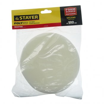 379 р. Насадка полировальная 180мм поролон на липучке STAYER STAYER 35920-180  с доставкой в г. Майкоп. Увеличить фотографию 2