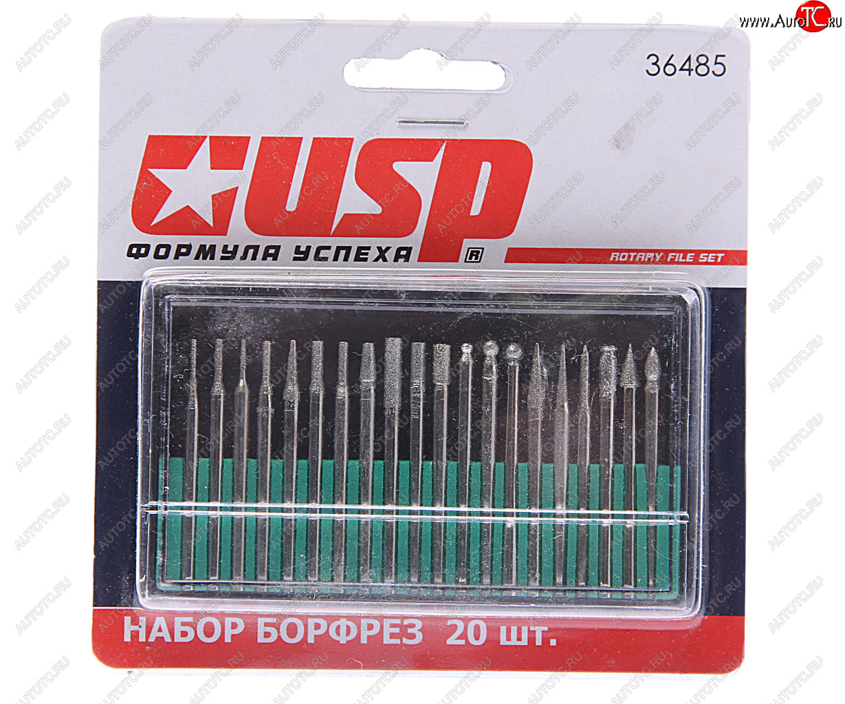 499 р. Шарошки для гравера набор 20шт. алмазные USP USP 36485  с доставкой в г. Майкоп