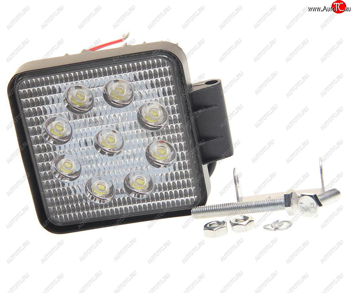 1 249 р. Фара рабочего света квадратная 110х110мм 27Вт (9 LED) рассеянный свет (Flood) 12-24V MEGAPOWER MEGAPOWER 370-30-003  с доставкой в г. Майкоп
