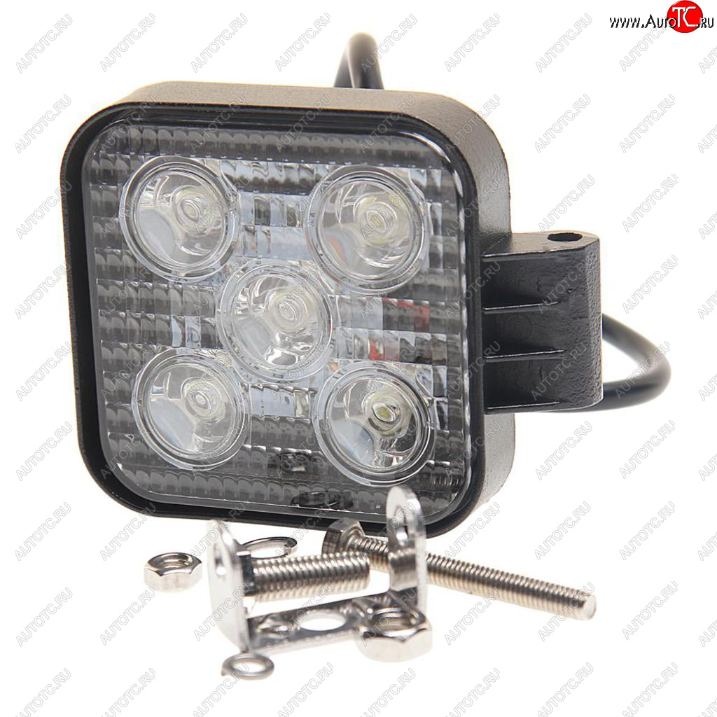 1 129 р. Фара рабочего света квадратная 85х85x38мм 20Вт (5 LED) рассеянный свет (Flood) 12-24V MEGAPOWER MEGAPOWER 370-30-004  с доставкой в г. Майкоп