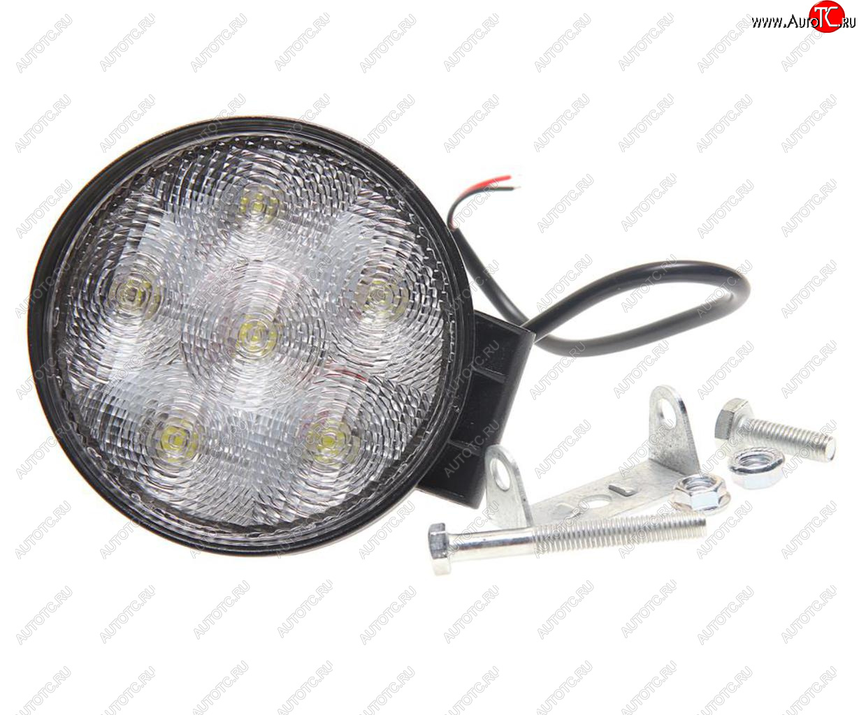 1 089 р. Фара рабочего света круглая 115х115x38мм 18Вт (6 LED) IP68 рассеянный свет (Flood) 12-24V MEGAPOWER MEGAPOWER 370-30-005  с доставкой в г. Майкоп