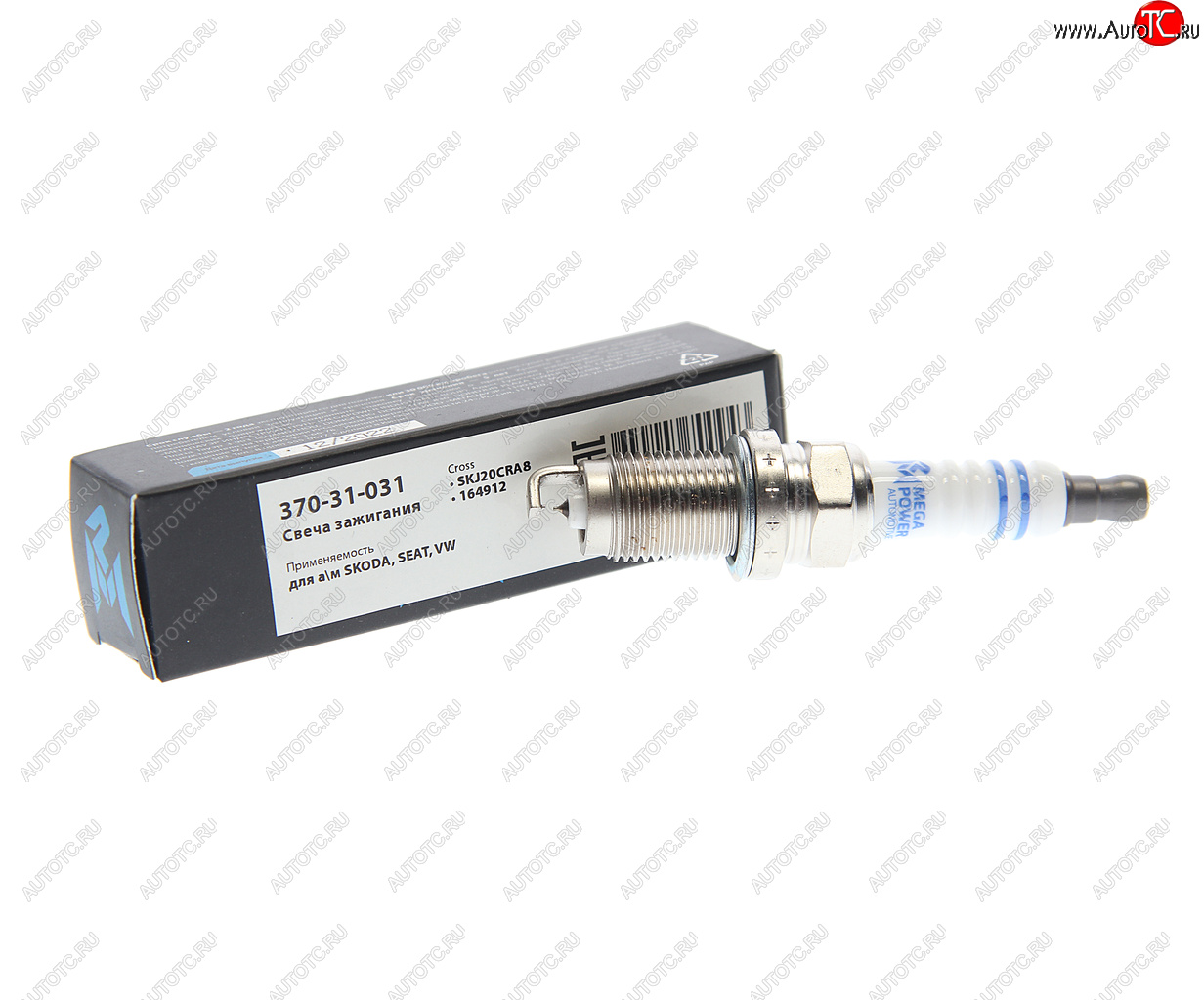 529 р. Свеча зажигания AUDI A3 (07-) (1.4) VW Golf (07-) (1.4),Touran (06-),Tiguan (07-) (1шт.) MEGAPOWER MEGAPOWER 370-31-031  с доставкой в г. Майкоп