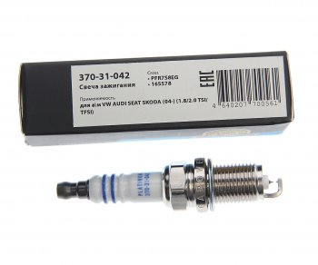 379 р. Свеча зажигания VW AUDI SEAT SKODA (04-) (1.82.0 TSITFSI) (1шт.) MEGAPOWER MEGAPOWER 370-31-042  с доставкой в г. Майкоп. Увеличить фотографию 3