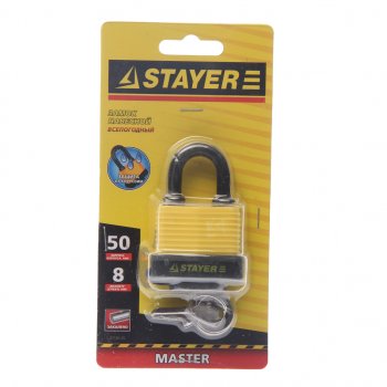 499 р. Замок навесной 50мм всепогодный STAYER STAYER 37140-40  с доставкой в г. Майкоп. Увеличить фотографию 1