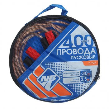 559 р. Провода для прикуривания 400А 2.5м NOVA BRIGHT NOVA BRIGHT 37661  с доставкой в г. Майкоп. Увеличить фотографию 1