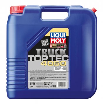 20 999 р. Масло дизельное TOP TEC Truck 4050 10W40 синт.20л LIQUI MOLY LIQUI MOLY 3794  с доставкой в г. Майкоп. Увеличить фотографию 1
