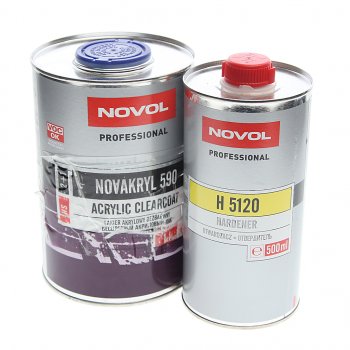 2 899 р. Лак акриловый NOVAKRYL 590 HS 2+1 1л c отвердителем H5120 0.5л NOVOL NOVOL 38091  с доставкой в г. Майкоп. Увеличить фотографию 1