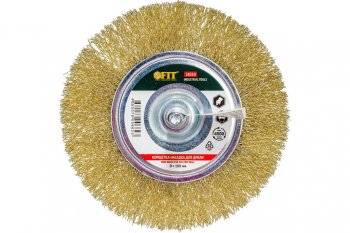 177 р. Кордщетка для дрели дисковая 100мм витая латунь FIT FIT 38510  с доставкой в г. Майкоп. Увеличить фотографию 3