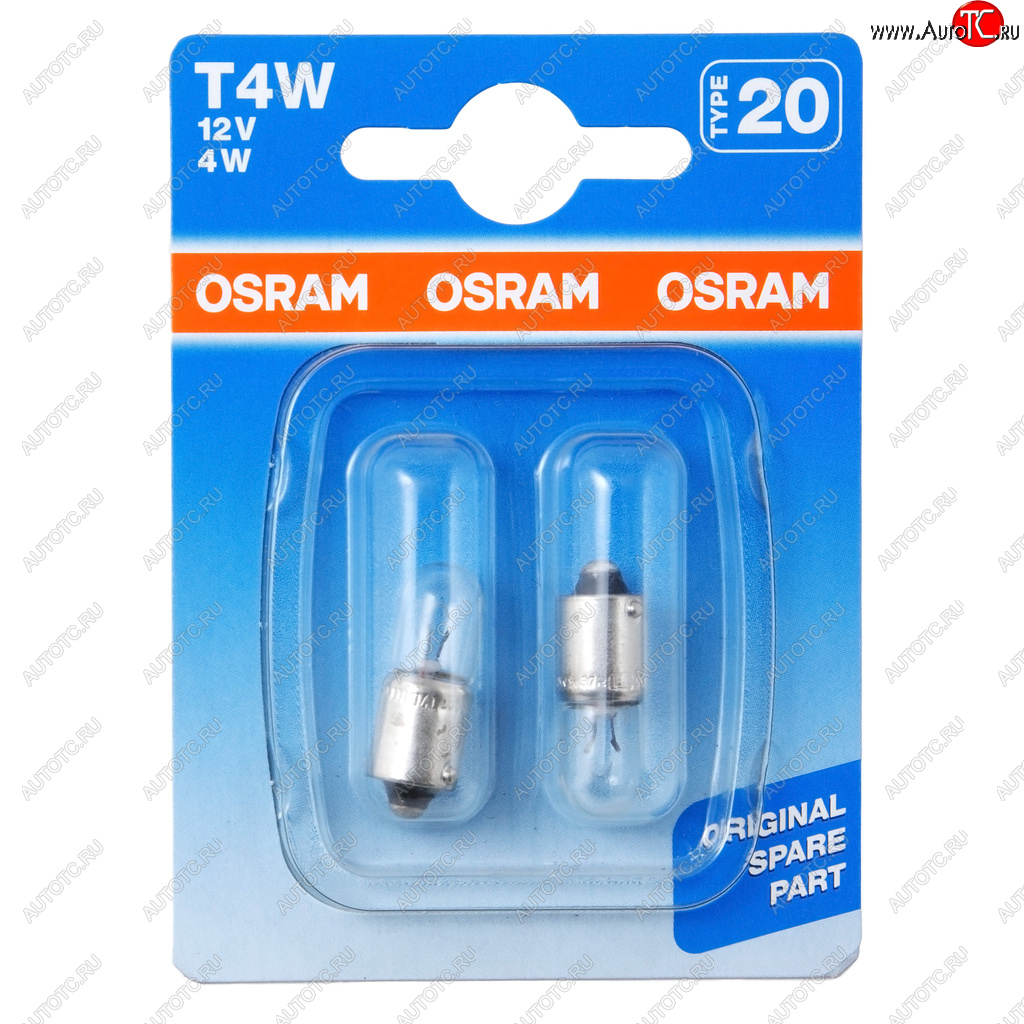174 р. Лампа 12V T4W BA9s блистер (2шт.) OSRAM OSRAM 3893-02b  с доставкой в г. Майкоп