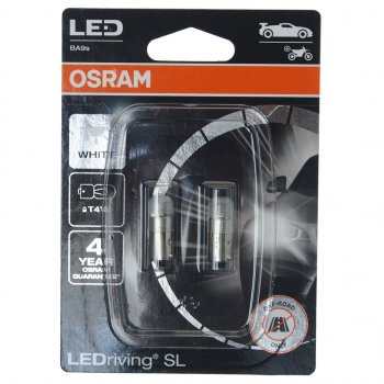 1 469 р. Лампа светодиодная 12V T4W BA9s 6000K блистер (2шт.) OSRAM OSRAM 3893dwp-2бл OSRAM 3893dwp-2бл  с доставкой в г. Майкоп. Увеличить фотографию 1