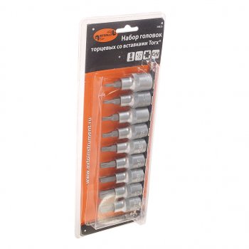 1 659 р. Набор бит-головок 12 TORX Т20-Т60 9 предметов АВТОДЕЛО АВТОДЕЛО 39835  с доставкой в г. Майкоп. Увеличить фотографию 1