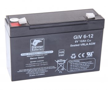 2 699 р. Аккумулятор BANNER GIV 12Ач BANNER 3ст12 giv 06-12  с доставкой в г. Майкоп. Увеличить фотографию 1