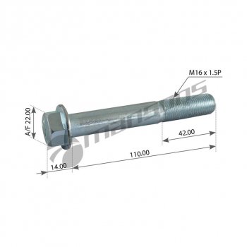 116 р. Болт MAN крепления опоры кабины (М16x1.5х110мм) MANSONS MANSONS 400.557  с доставкой в г. Майкоп. Увеличить фотографию 1
