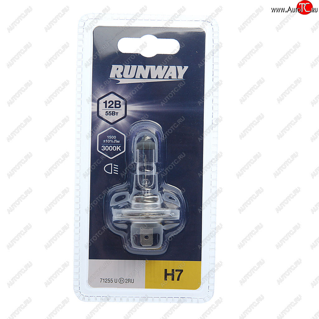 210 р. Лампа 12V H7 55W PX26d блистер (1шт.) RUNWAY RUNWAY 4027 RUNWAY 4027  с доставкой в г. Майкоп