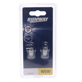 67 р. Лампа 12V W5W T10 W2.1x9.5d блистер (2шт.) RUNWAY RUNWAY 4030 RUNWAY 4030  с доставкой в г. Майкоп. Увеличить фотографию 1