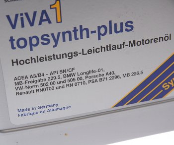 5 749 р. Масло моторное VIVA 1 TOPSYNTH Plus 5W40 синт.4л SRS SRS 4033885001615  с доставкой в г. Майкоп. Увеличить фотографию 2