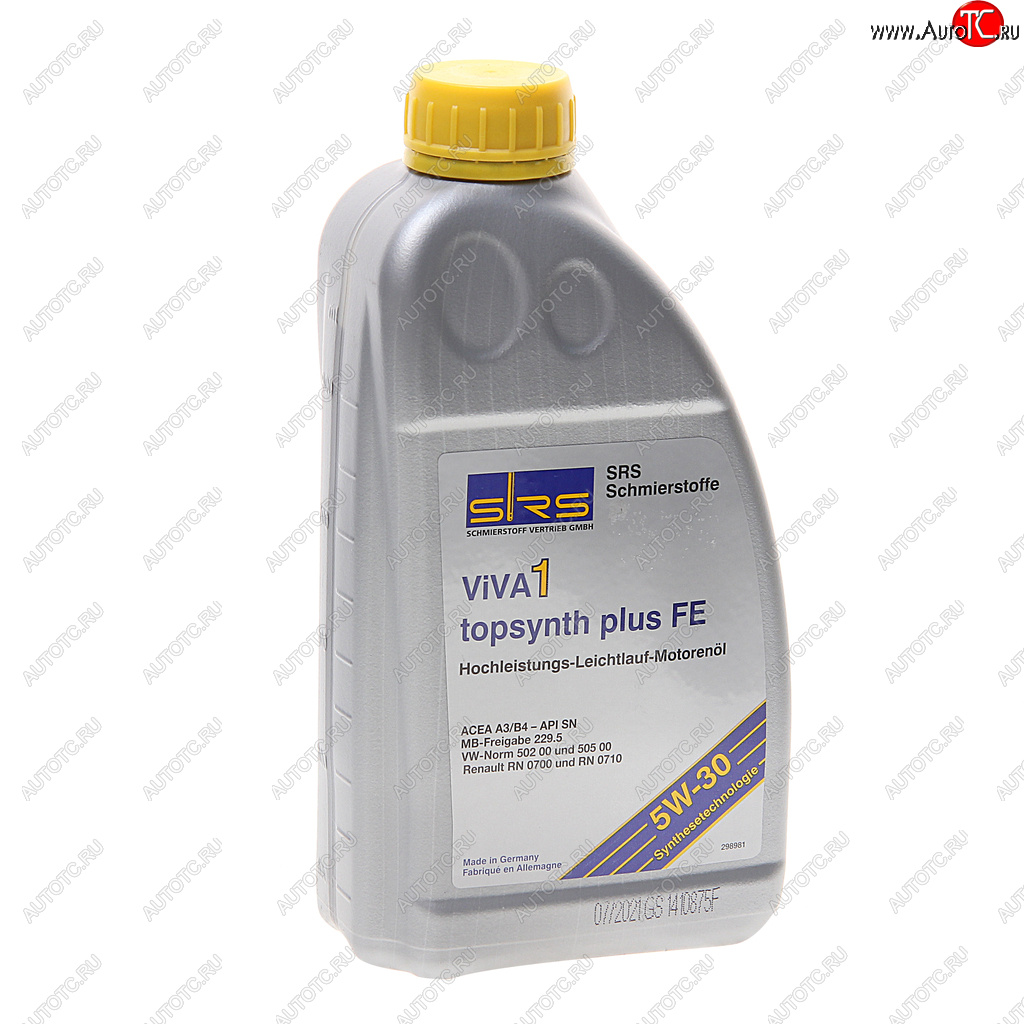 1 479 р. Масло моторное VIVA 1 TOPSYNTH Plus FE 5W30 синт.1л SRS SRS 4033885001868  с доставкой в г. Майкоп