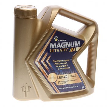 2 589 р. Масло моторное MAGNUM Ultratec А3 5W40 SNCFA3B4 синт.4л РОСНЕФТЬ РОСНЕФТЬ 40816442  с доставкой в г. Майкоп. Увеличить фотографию 1