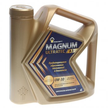 3 599 р. Масло моторное MAGNUM Ultratec A3 0W30 SNCFA3B4 синт.4л РОСНЕФТЬ РОСНЕФТЬ 40816842  с доставкой в г. Майкоп. Увеличить фотографию 1