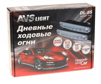 769 р. Огни ходовые дневного света 12V 2.4W 8 светодиодов 2шт. AVS AVS 43477  с доставкой в г. Майкоп. Увеличить фотографию 4
