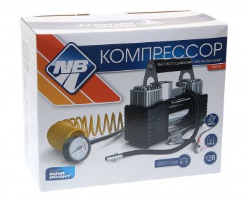 2 989 р. Компрессор автомобильный 85лмин. 10атм. 25А 12V на клеммы АКБ NOVA BRIGHT NOVA BRIGHT 44278  с доставкой в г. Майкоп. Увеличить фотографию 4