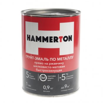 779 р. Грунт-эмаль по ржавчине серая 0.9л HAMMERTON HAMMERTON 4607808740617  с доставкой в г. Майкоп. Увеличить фотографию 1