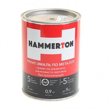 779 р. Грунт-эмаль по ржавчине черная 0.9л HAMMERTON HAMMERTON 4607808740631  с доставкой в г. Майкоп. Увеличить фотографию 1