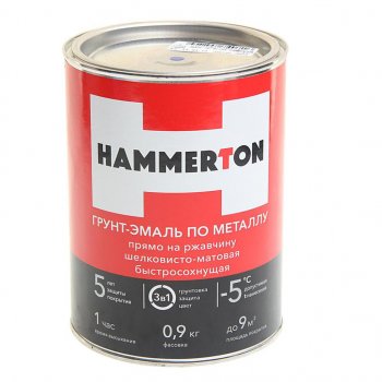 819 р. Грунт-эмаль по ржавчине синяя 0.9л HAMMERTON HAMMERTON 4607808740716  с доставкой в г. Майкоп. Увеличить фотографию 1