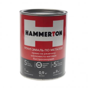 839 р. Грунт-эмаль по ржавчине белая 0.9л HAMMERTON HAMMERTON 4607808740730  с доставкой в г. Майкоп. Увеличить фотографию 1