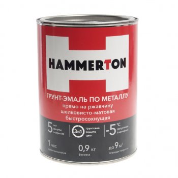 769 р. Грунт-эмаль по ржавчине коричневая 0.9л HAMMERTON HAMMERTON 4607808740778  с доставкой в г. Майкоп. Увеличить фотографию 1