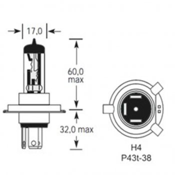 163 р. Лампа 12V H4 6055W P43t-38 16501000лм Стандарт TESLAFT (Россия) TESLAFT 4631111142752  с доставкой в г. Майкоп. Увеличить фотографию 2