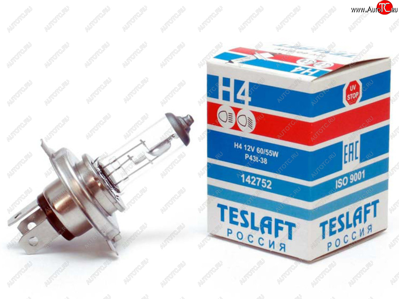 163 р. Лампа 12V H4 6055W P43t-38 16501000лм Стандарт TESLAFT (Россия) TESLAFT 4631111142752  с доставкой в г. Майкоп