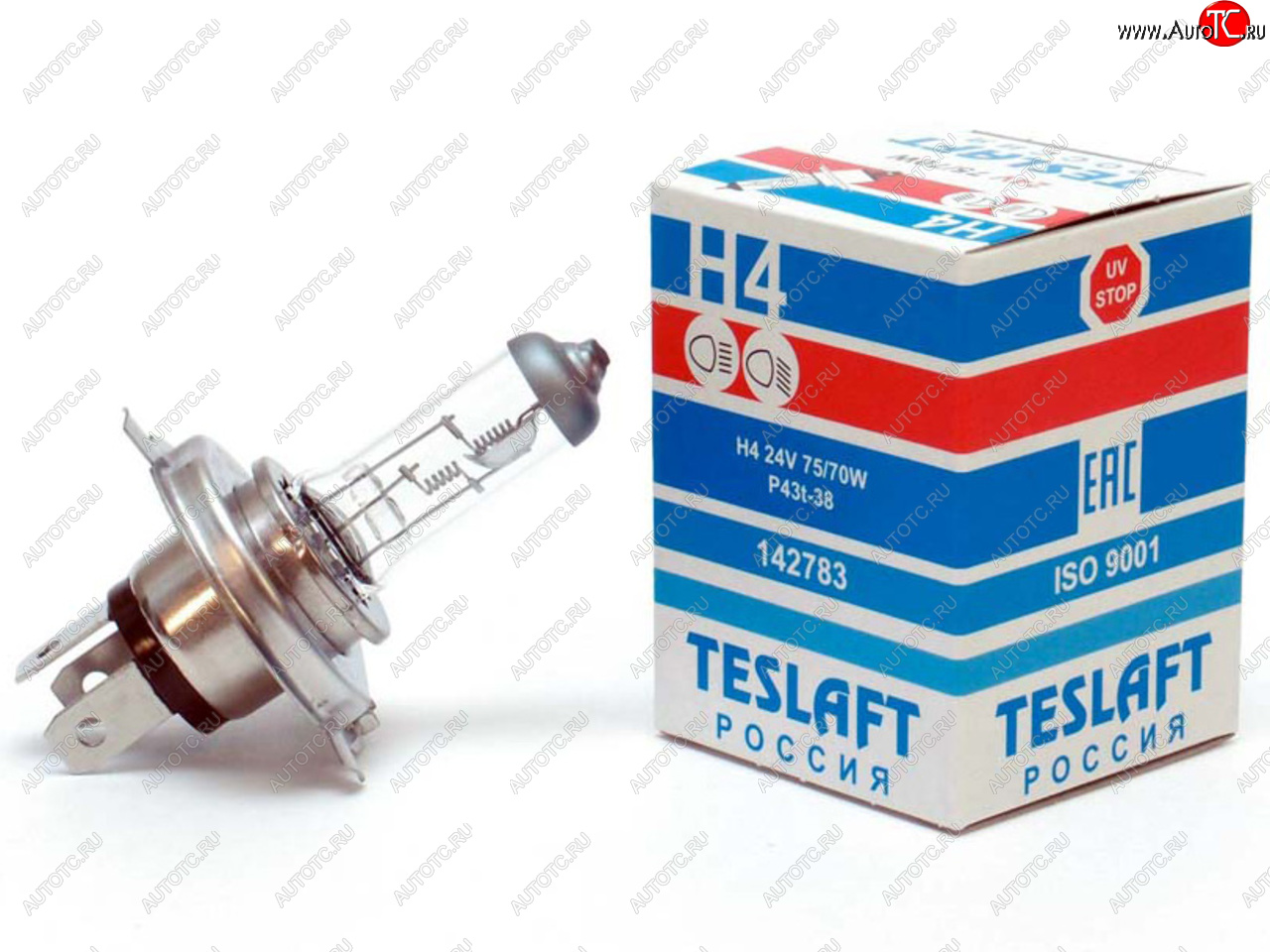 206 р. Лампа 24V H4 7570W P43t-38 19001200лм Стандарт TESLAFT (Россия) TESLAFT 4631111142783  с доставкой в г. Майкоп
