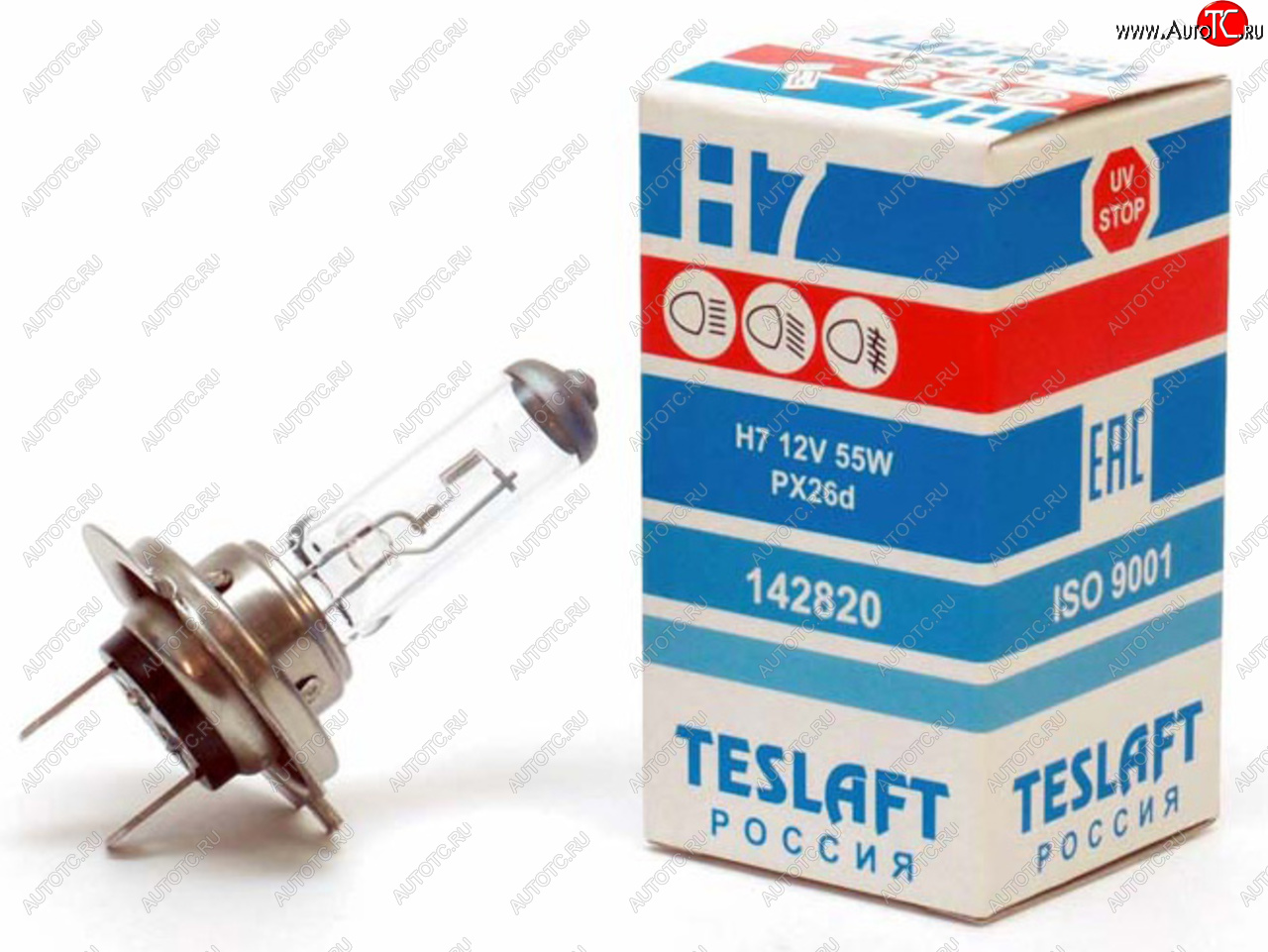 192 р. Лампа 12V H7 55W PX26d 1500лм Стандарт TESLAFT (Россия) TESLAFT 4631111142820  с доставкой в г. Майкоп