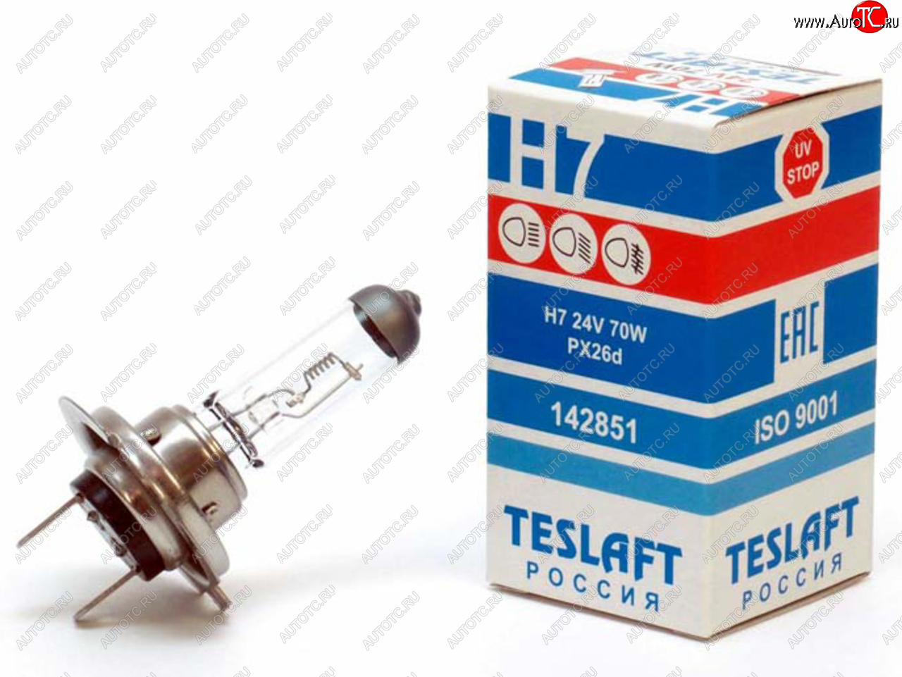 247 р. Лампа 24V H7 70W PX26d 1750лм Стандарт TESLAFT (Россия) TESLAFT 4631111142851  с доставкой в г. Майкоп