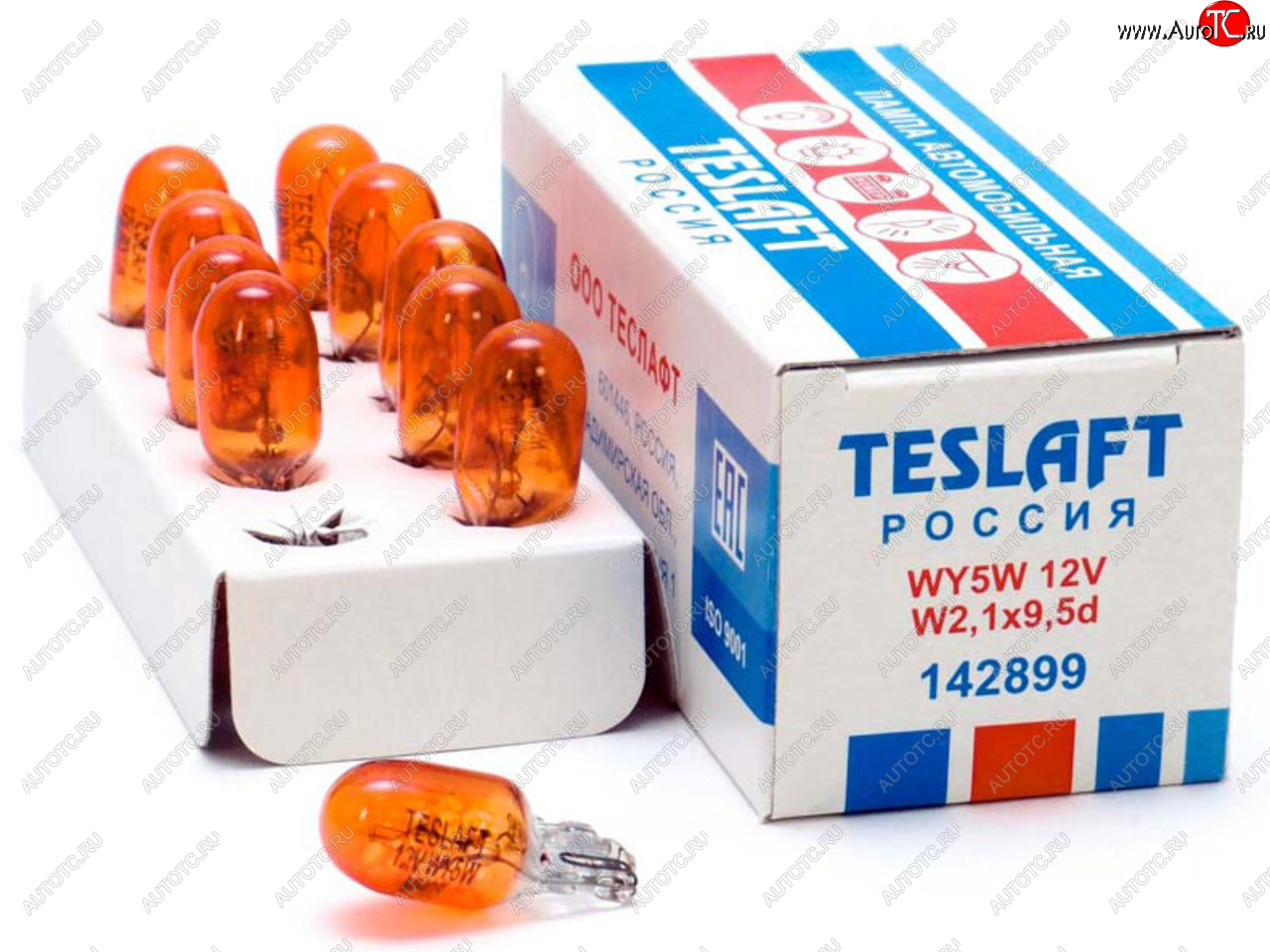 21 р. Лампа 12V WY5W W2.1x9.5d 30лм желтая Amber TESLAFT (Россия) TESLAFT 4631111142899  с доставкой в г. Майкоп