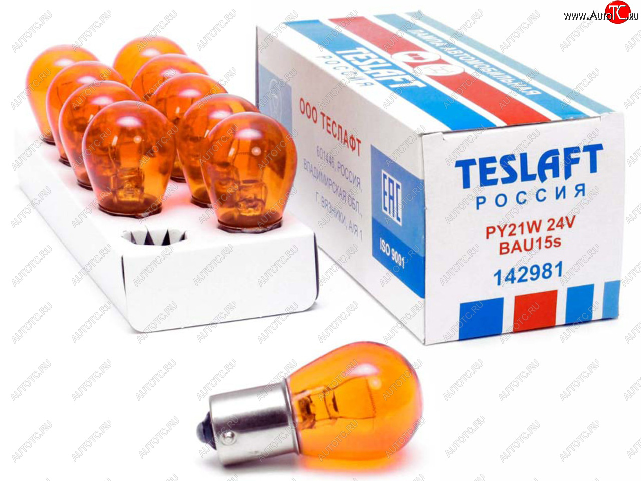 46 р. Лампа 24V PY21W BAU15s 250лм желтая Amber TESLAFT (Россия) TESLAFT 4631111142981  с доставкой в г. Майкоп