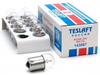 28 р. Лампа 24V R10W BA15s 130лм Стандарт TESLAFT (Россия) TESLAFT 4631111143087  с доставкой в г. Майкоп. Увеличить фотографию 3