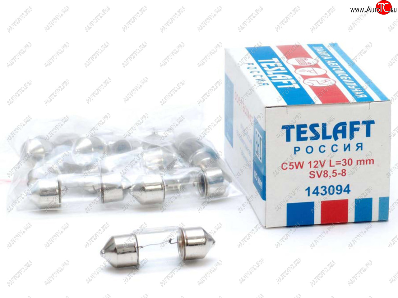 34 р. Лампа 12V C5W SV8.5-8 30мм 40лм TESLAFT (Россия) TESLAFT 4631111143094  с доставкой в г. Майкоп